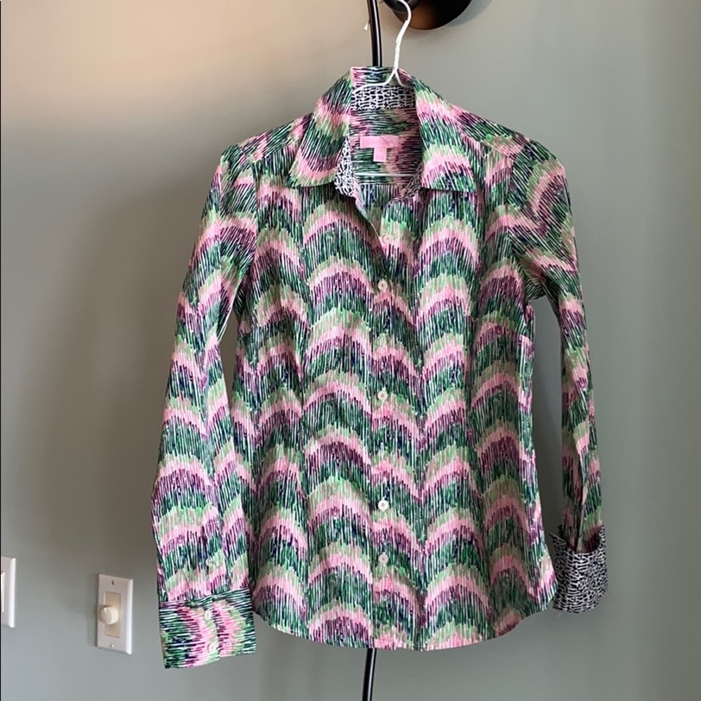 Lilly Pulitzer Button-Down Multi-Curves Shirt - image 1